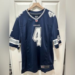 Dallas Cowboys Dak Prescott #4 Nike On Field Navy Blue Jersey Size L Large